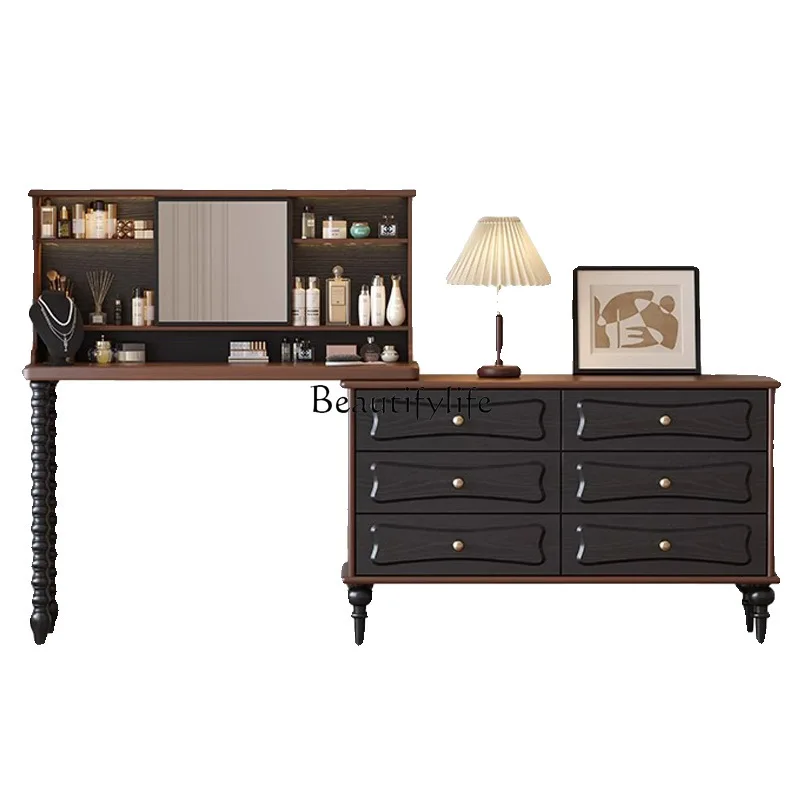 French retro solid wood dressing table storage integrated American light luxury Xuanguan platform
French retro solid wood dressing table storage integrated American light luxury Xuanguan platform