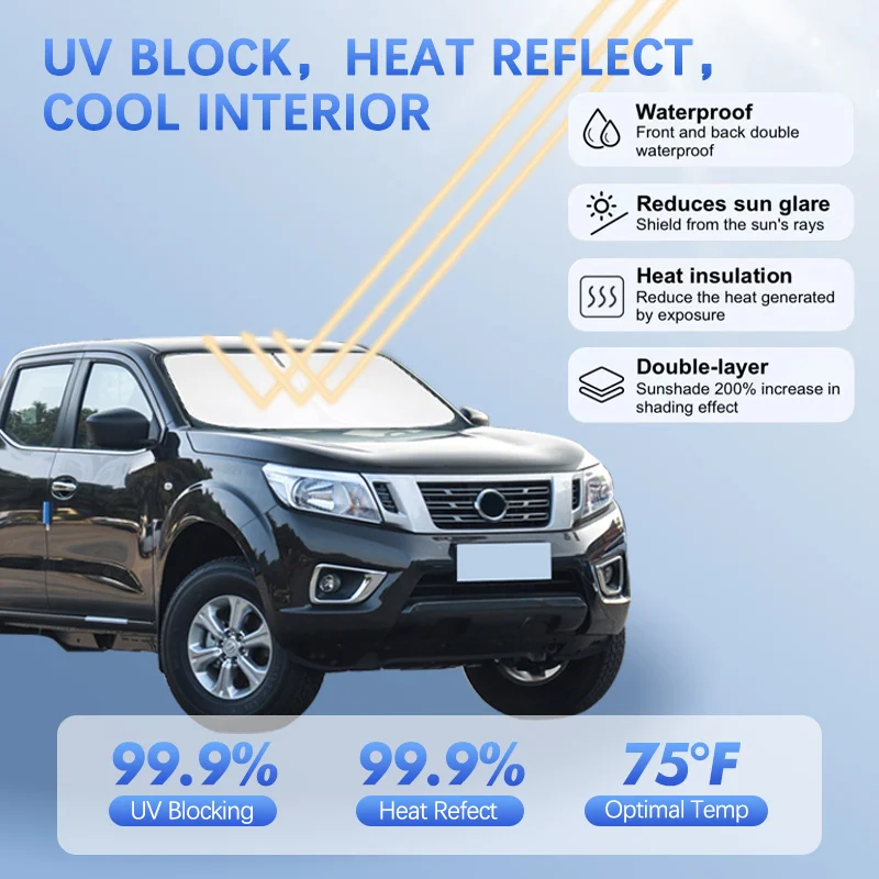 Car Windshield Sun Shade For Nissan Navara D40 D22 NP300 Sunshade Sun Visor Protector Blocks UV Rays Summer Car Accessories
Car Windshield Sun Shade For Nissan Navara D40 D22 NP300 Sunshade Sun Visor Protector Blocks UV Rays Summer Car Accessories