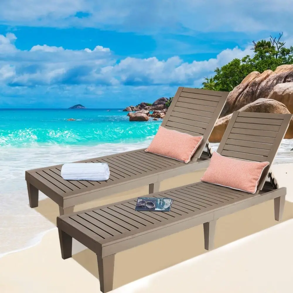 Chaise Lounge 2 PCS, Set of 2 Adjustable Pool Lounge Chair, Waterproof Sun Loungers, All Weather Chaise with 5 Positions Backre
Chaise Lounge 2 PCS, Set of 2 Adjustable Pool Lounge Chair, Waterproof Sun Loungers, All Weather Chaise with 5 Positions Backre