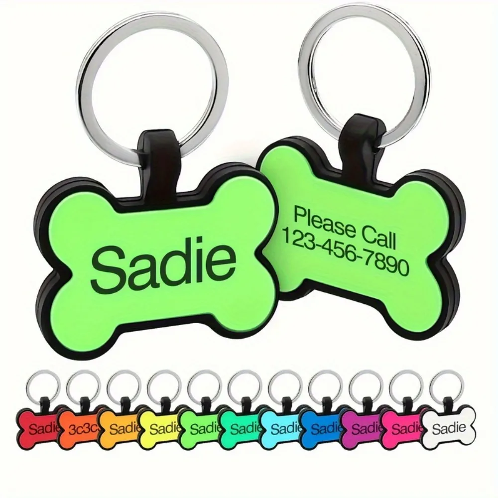 Custom Dog Tag-Bone Shaped Silicone Engraved Pet Identity Tag Personalized Name Phone Number, Durable Dog Collar Accessories
Custom Dog Tag-Bone Shaped Silicone Engraved Pet Identity Tag Personalized Name Phone Number, Durable Dog Collar Accessories
