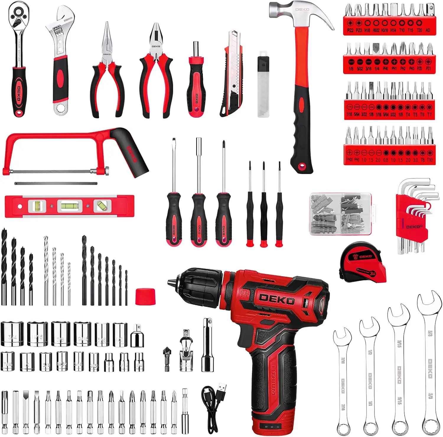 Drilling tool set: tool kit for cordless drilling rig with 12V power supply, maintenance tool kit with drill bit, household tool
Drilling tool set: tool kit for cordless drilling rig with 12V power supply, maintenance tool kit with drill bit, household tool