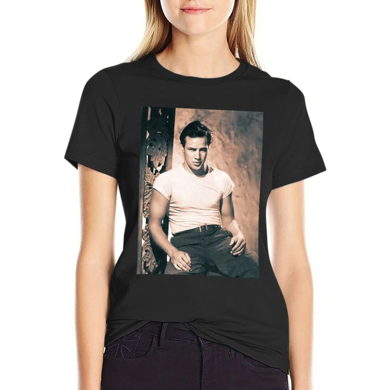 Marlon Brando - Vintage - D42 T-Shirt vintage summer top Female clothing workout shirts for Women
Marlon Brando - Vintage - D42 T-Shirt vintage summer top Female clothing workout shirts for Women