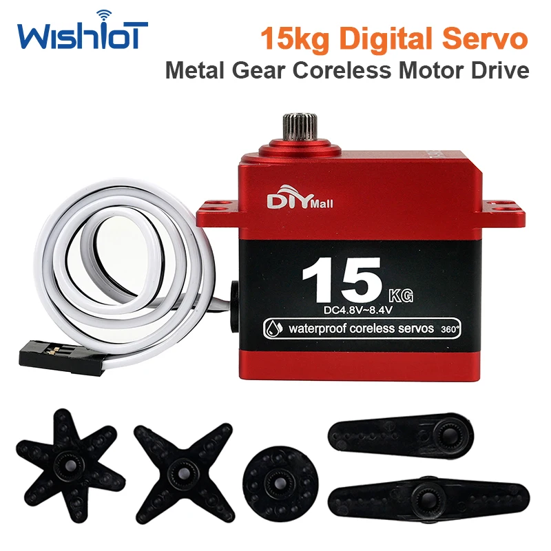Digital Servo 15kg Coreless Motor Metal Gear HV Waterproof 180 270 360 Degree Steering Actuator for RC Car Aircraft Robot
Digital Servo 15kg Coreless Motor Metal Gear HV Waterproof 180 270 360 Degree Steering Actuator for RC Car Aircraft Robot