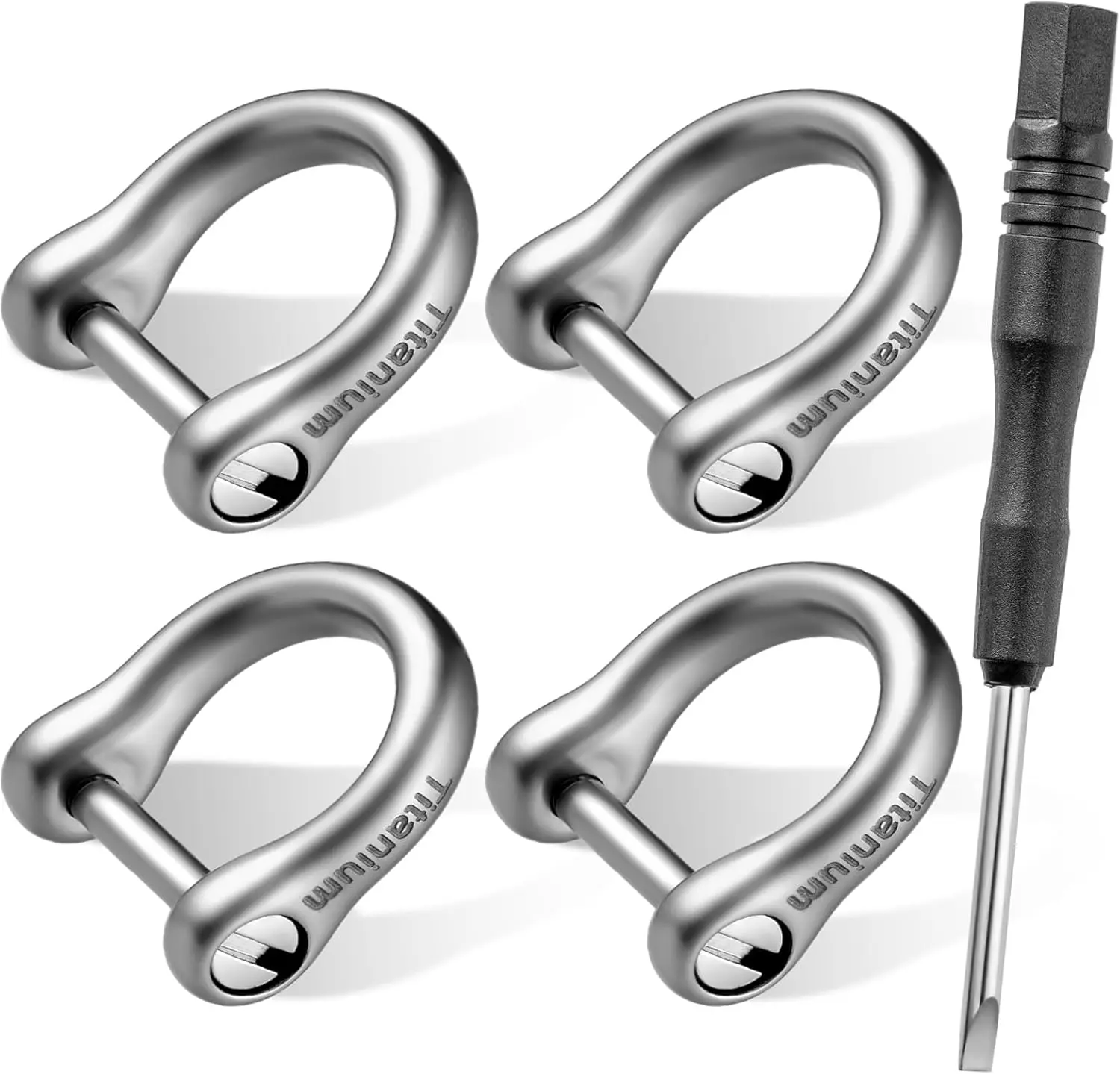 FEGVE Small Titanium Key Ring with Screw Shackle - Car Fob Keychain Heavy Duty Strong Mini Titanium D Rings -1/3 Inch/9mm
FEGVE Small Titanium Key Ring with Screw Shackle - Car Fob Keychain Heavy Duty Strong Mini Titanium D Rings -1/3 Inch/9mm