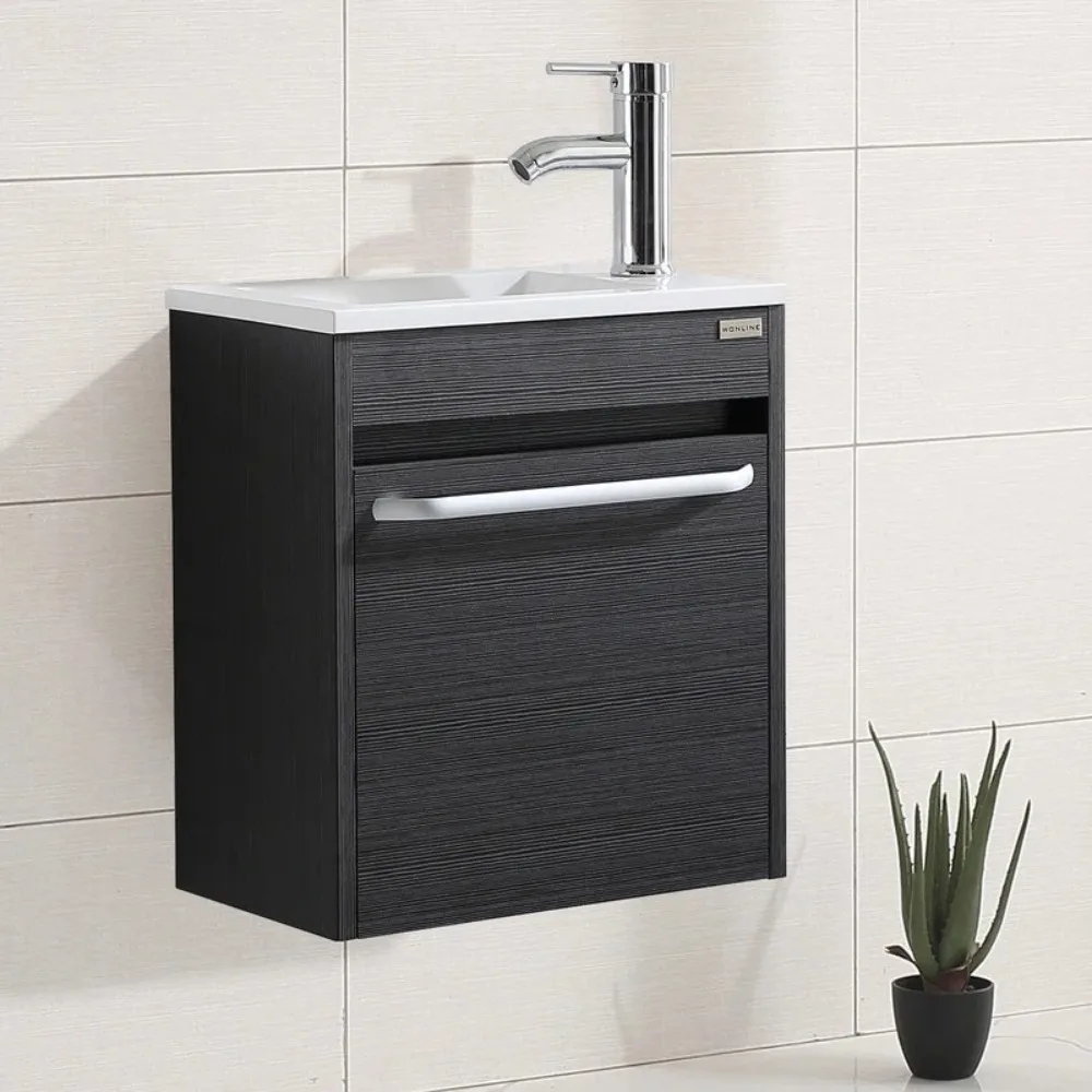 16" Bathroom Vanity Sink Combo for Small Space Wall Mounted Cabinet Set Design White Resin Basin Sink Top Chrome Faucet,Black
16" Bathroom Vanity Sink Combo for Small Space Wall Mounted Cabinet Set Design White Resin Basin Sink Top Chrome Faucet,Black