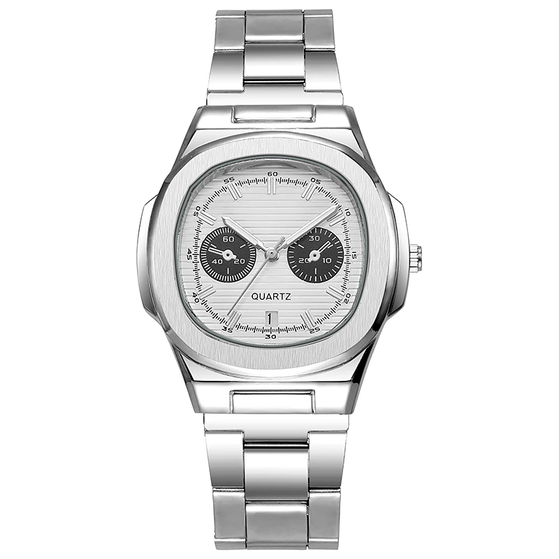 Роскошные серебряные часы Nautilus Chronograph - кварцевые наручные часы с 4-цветным циферблатом, стальным браслетом и двумя дополнительными циферблатами
Роскошные серебряные часы Nautilus Chronograph - кварцевые наручные часы с 4-цветным циферблатом, стальным браслетом и двумя дополнительными циферблатами