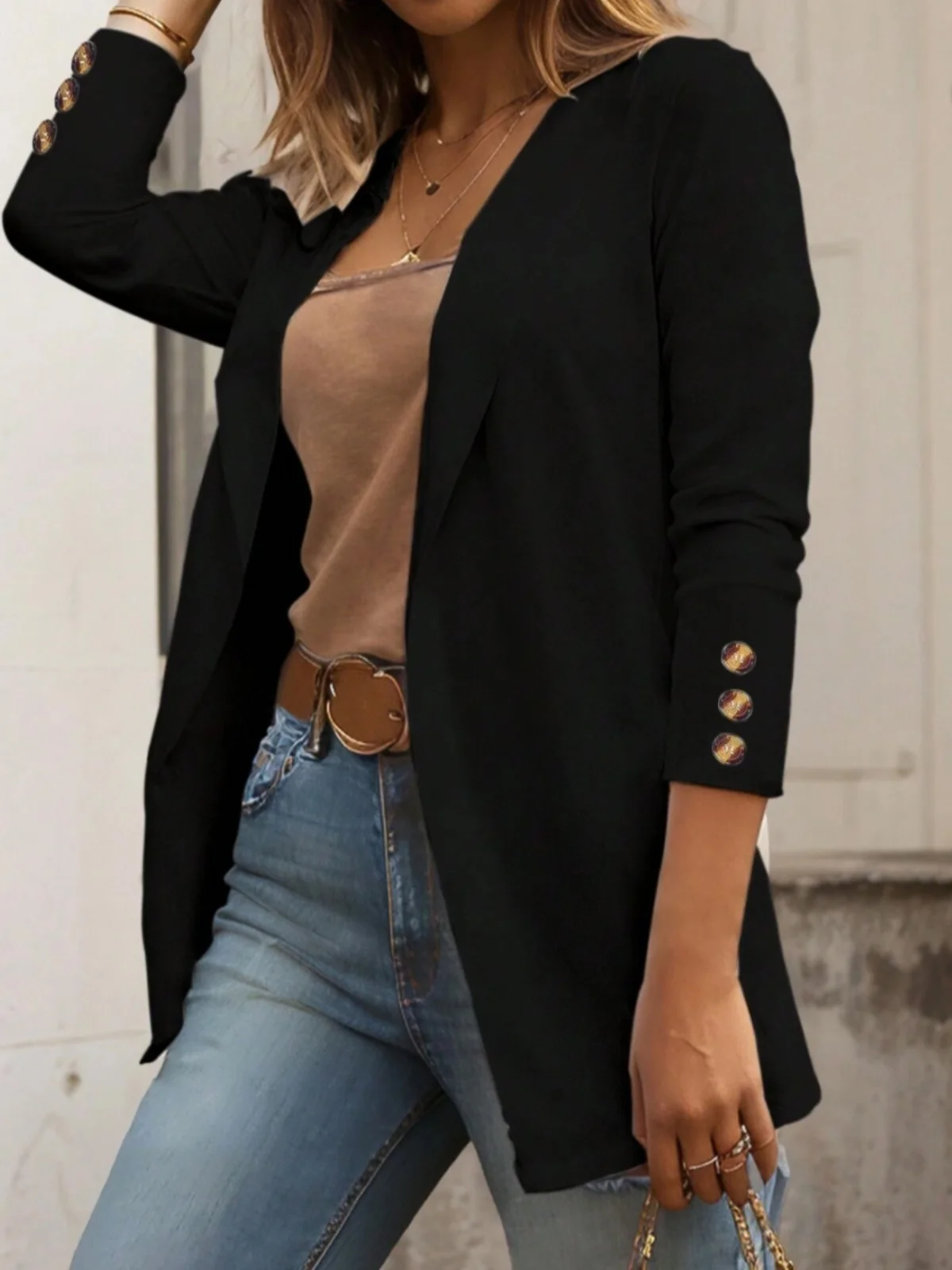 Spring New Faion Commute OL Pure Color Lapel Slim Fit Long Sve Women's Small Western Sle Coat Regular Sve Length
Spring New Faion Commute OL Pure Color Lapel Slim Fit Long Sve Women's Small Western Sle Coat Regular Sve Length