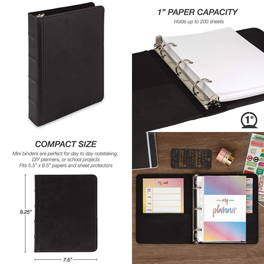 Vintage Leather Mini 3 Ring Binder Round Ring Holds 00 Sheets,5.5 x 8.5 ch Documents, Professional Organizer, Planner, Notebook
Vintage Leather Mini 3 Ring Binder Round Ring Holds 00 Sheets,5.5 x 8.5 ch Documents, Professional Organizer, Planner, Notebook