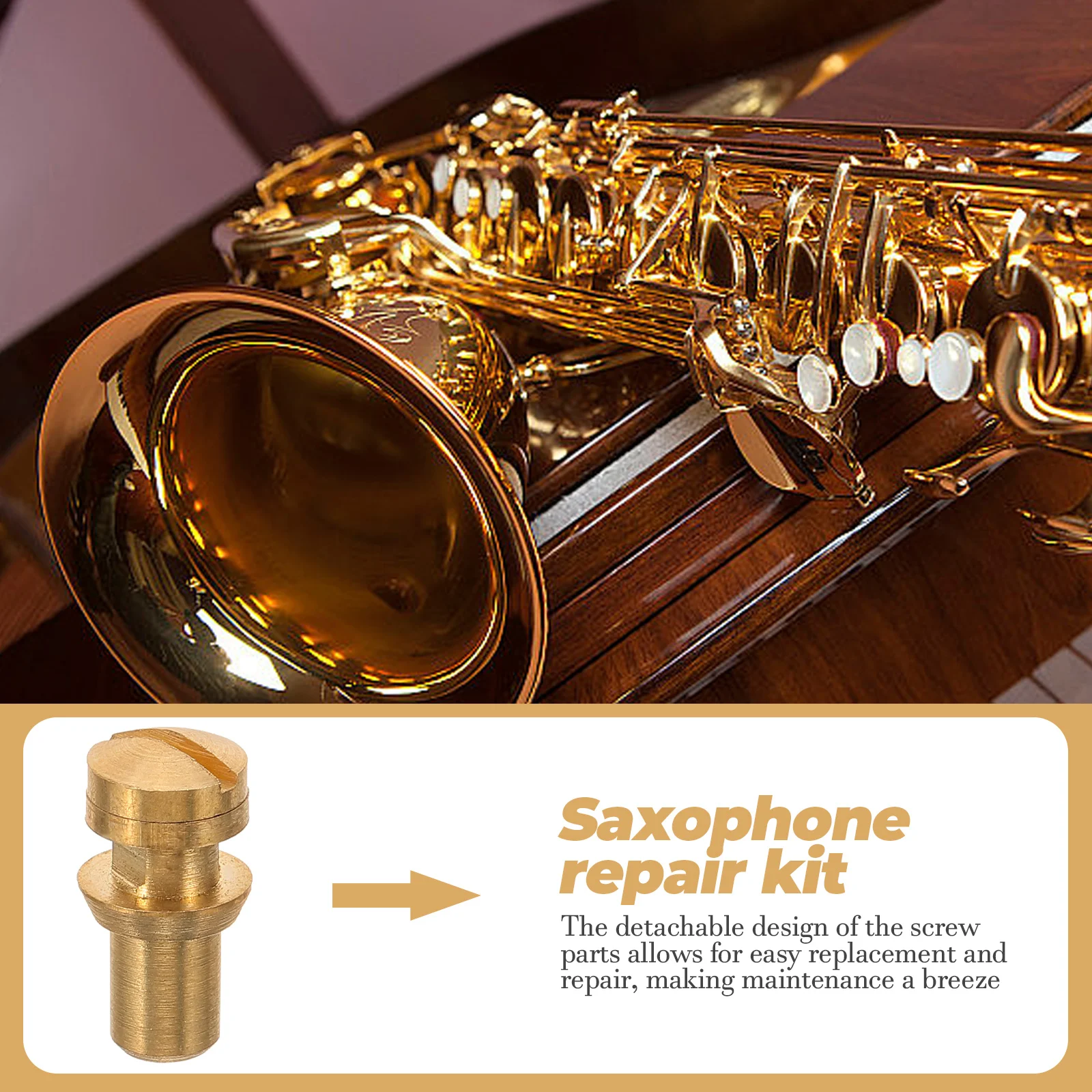 Detachable Copper Saxophone Adjustment Screw for Linkage Key Stable Intonation Alto Tenor Soprano Saxophone Accessory
Detachable Copper Saxophone Adjustment Screw for Linkage Key Stable Intonation Alto Tenor Soprano Saxophone Accessory
