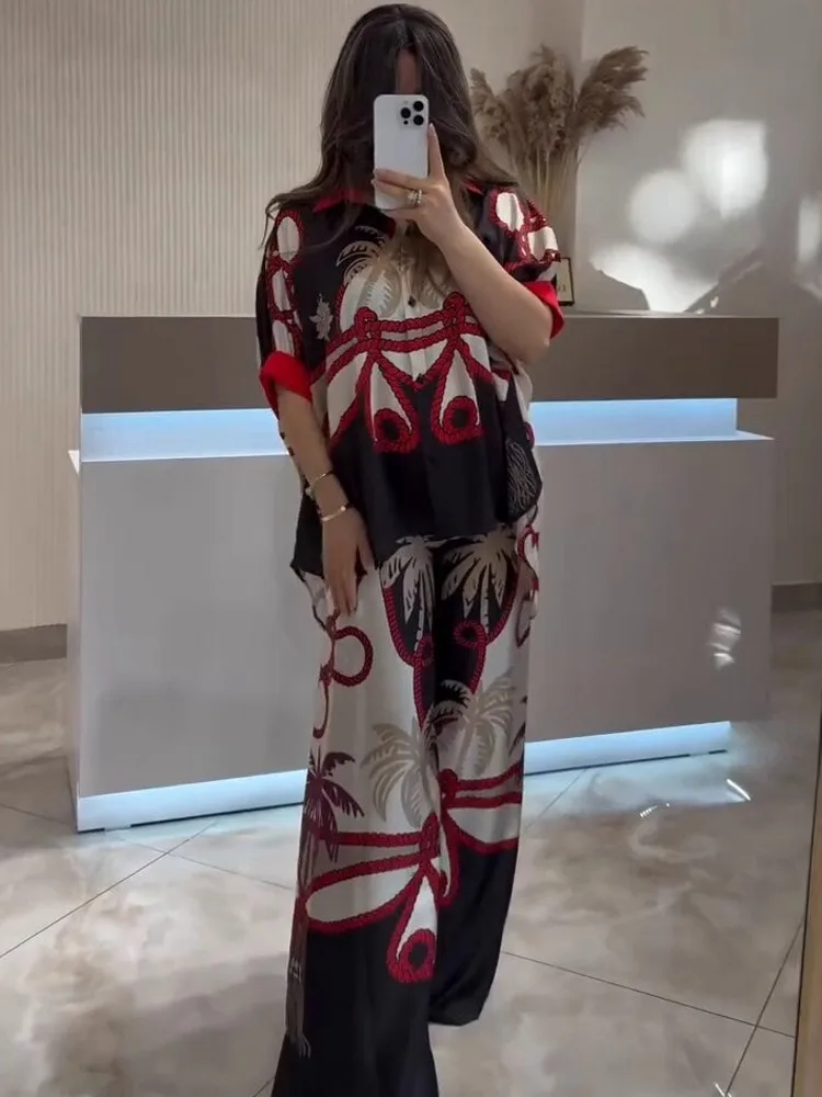 2 Pieces Women's Sets 2025 Summer Autumn Flower Print Shirt Blouse Suit Tops And Pants Suits Two Piece Set Tracksuit Outfit
2 Pieces Women's Sets 2025 Summer Autumn Flower Print Shirt Blouse Suit Tops And Pants Suits Two Piece Set Tracksuit Outfit