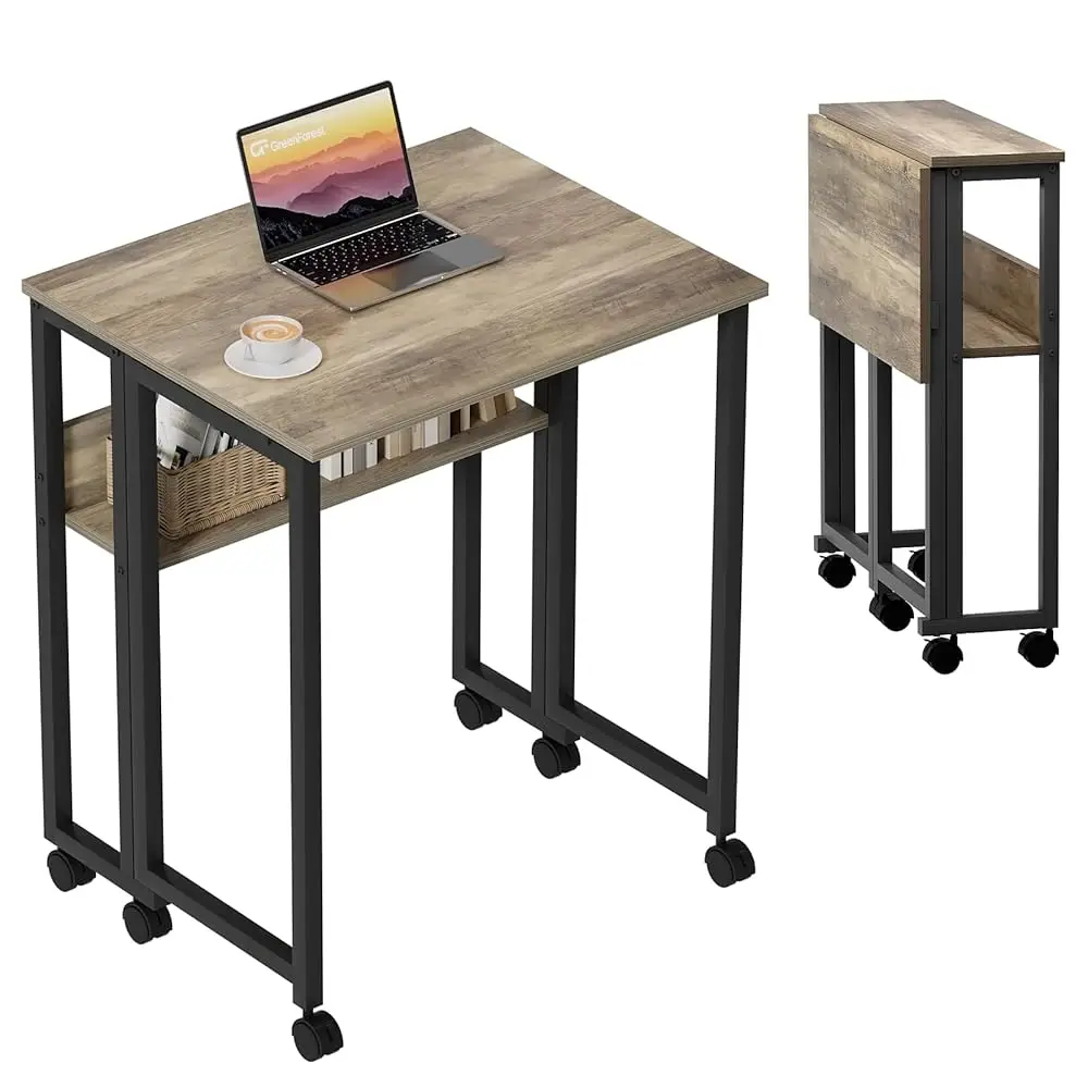 Folding Desk Small Rolling Desk With Storage Shelf,31.5 H Foldable Computer Desk With Wheels For Small Space,Easy Assembly,Grey
Folding Desk Small Rolling Desk With Storage Shelf,31.5 H Foldable Computer Desk With Wheels For Small Space,Easy Assembly,Grey