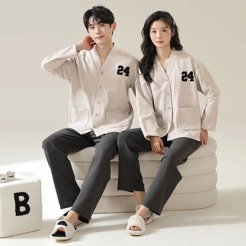 2023 Cotton Nightwear Couples Spring Men Long Pajamas Women Cardigan Fashion Print Thicken Loose Sleepwear
2023 Cotton Nightwear Couples Spring Men Long Pajamas Women Cardigan Fashion Print Thicken Loose Sleepwear