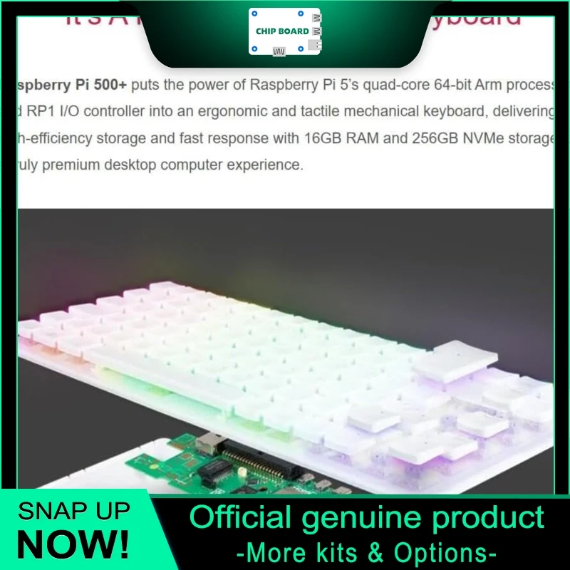 RaspberryPi500AllinOneKeyboardPCDual4KWiFiBLE256GBNVMeRGBBacklight