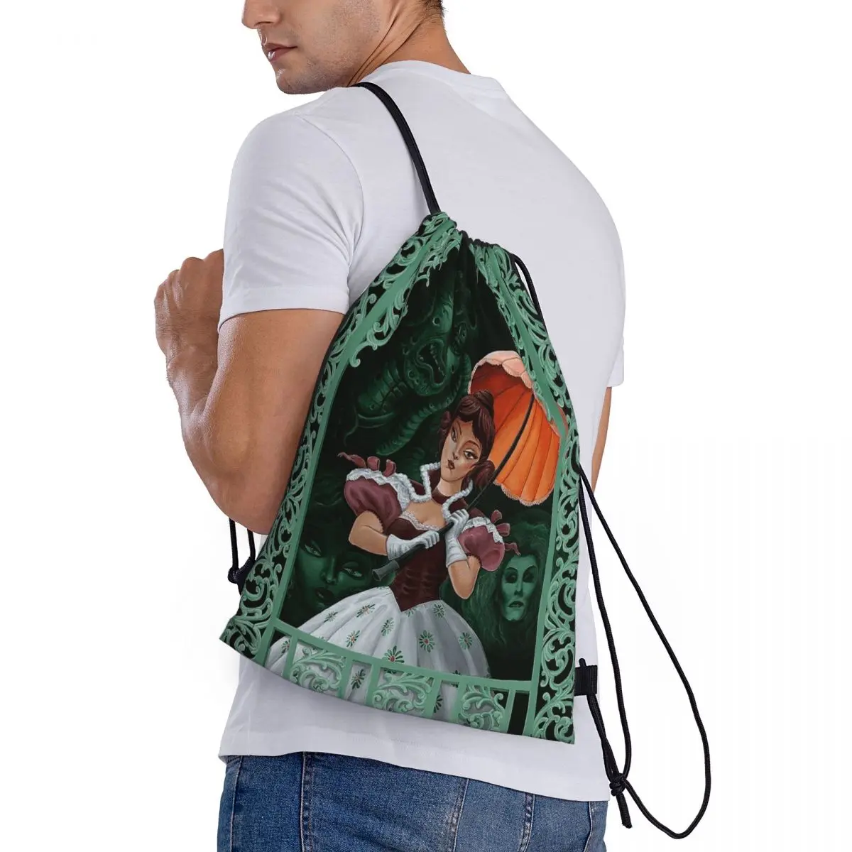 Gothic Vampire Halloween Haunted Mansion Backpacks Casual Drawstring Bags Sports Bag Book Bags for Travel Students
Gothic Vampire Halloween Haunted Mansion Backpacks Casual Drawstring Bags Sports Bag Book Bags for Travel Students