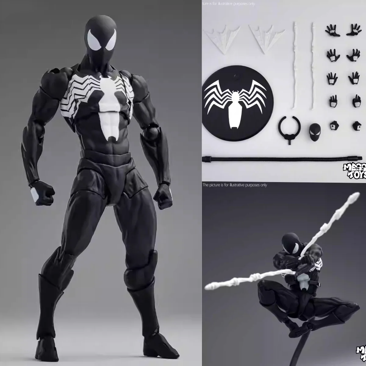 Mess Toys Spider Figure - Black Suit Symbiote Scarlet Spider Kaine Parker Action Figure Collectible - Red And Black Hues
Mess Toys Spider Figure - Black Suit Symbiote Scarlet Spider Kaine Parker Action Figure Collectible - Red And Black Hues
