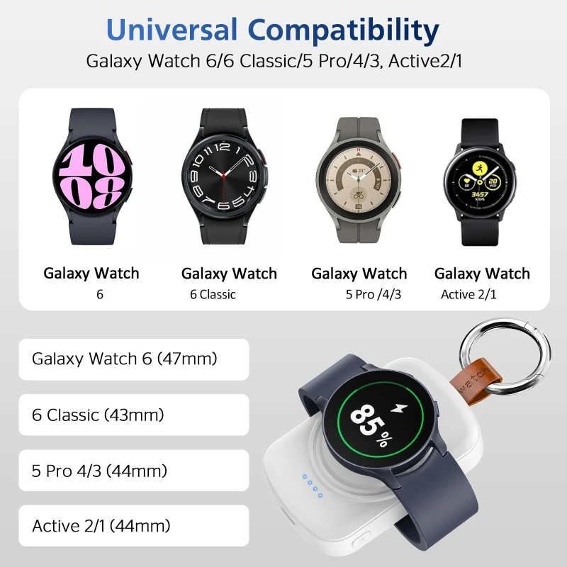 Portable Magnetic Watch Charger 1800mAh Wireless Charger Fast Charger for Samsung Galaxy Watches for Apple Watch
Portable Magnetic Watch Charger 1800mAh Wireless Charger Fast Charger for Samsung Galaxy Watches for Apple Watch