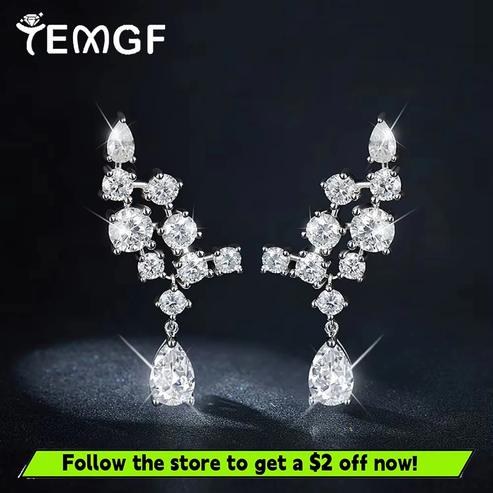 TEMGF Full D Color VVS Moissanite Studs With GRA 925 Silver Leaf Design Earrings for Women's Ear Sparkling Fine Jewelry 6CT/Pair
TEMGF Full D Color VVS Moissanite Studs With GRA 925 Silver Leaf Design Earrings for Women's Ear Sparkling Fine Jewelry 6CT/Pair