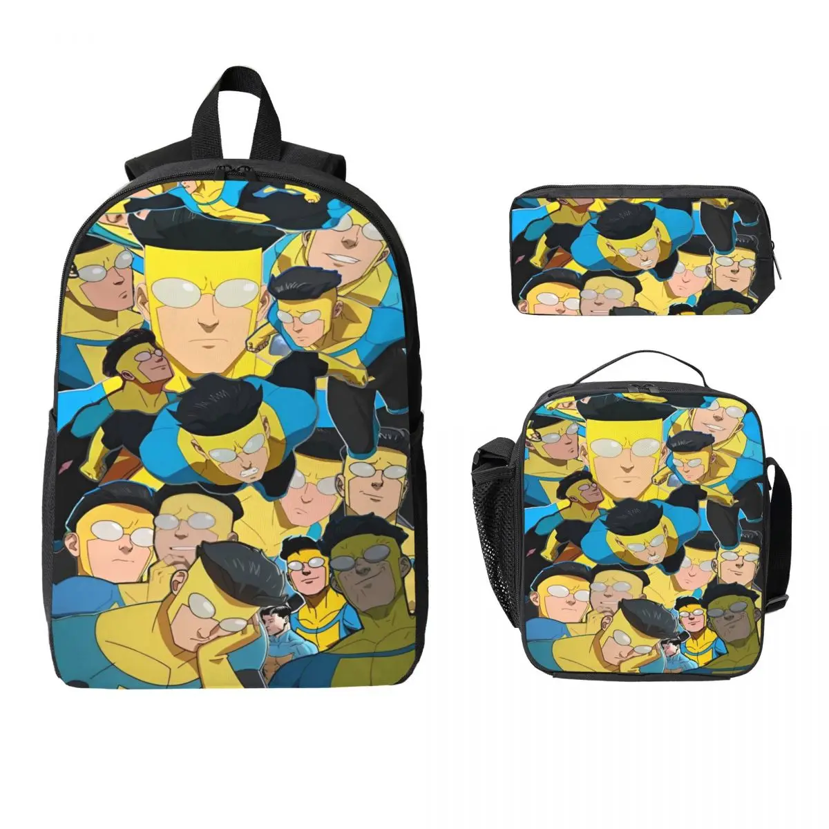 Invincible Cartoon Superhero Kids Backpack Lunch Box Pencil Boxes for Boys Girls Backpacks Large Capacity School bag Bookbag Set
Invincible Cartoon Superhero Kids Backpack Lunch Box Pencil Boxes for Boys Girls Backpacks Large Capacity School bag Bookbag Set