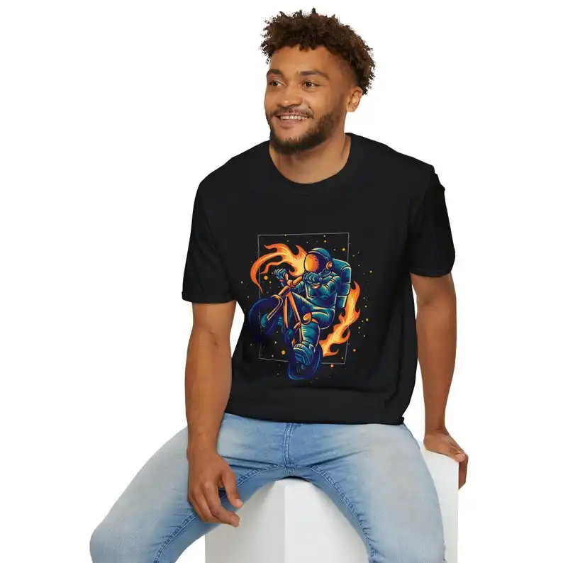 Front Printed T-shirts / Motorcycle Biker Space Flame Speed T-Shirt - Astronaut Tee, Adventure Shirt, Galaxy Top, Cool Tee
Front Printed T-shirts / Motorcycle Biker Space Flame Speed T-Shirt - Astronaut Tee, Adventure Shirt, Galaxy Top, Cool Tee