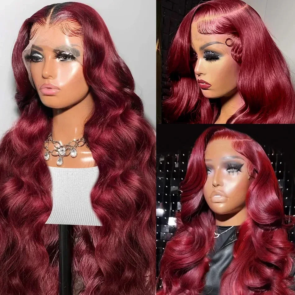 Burgundy 13x6 HD Lace Frontal Human Hair Wig Body Wave Red 13x4 Lace Front Human Hair Wigs For Women 99J Colored 180 Density
Burgundy 13x6 HD Lace Frontal Human Hair Wig Body Wave Red 13x4 Lace Front Human Hair Wigs For Women 99J Colored 180 Density