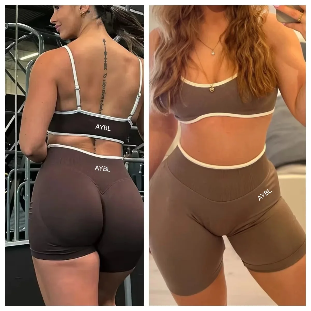 Contrast Trim Seamless Workout Set V-Neck Sports Bra + High Waist Scrunch Butt Yoga Shorts 2-Piece Gym Fitness Outfit
Contrast Trim Seamless Workout Set V-Neck Sports Bra + High Waist Scrunch Butt Yoga Shorts 2-Piece Gym Fitness Outfit