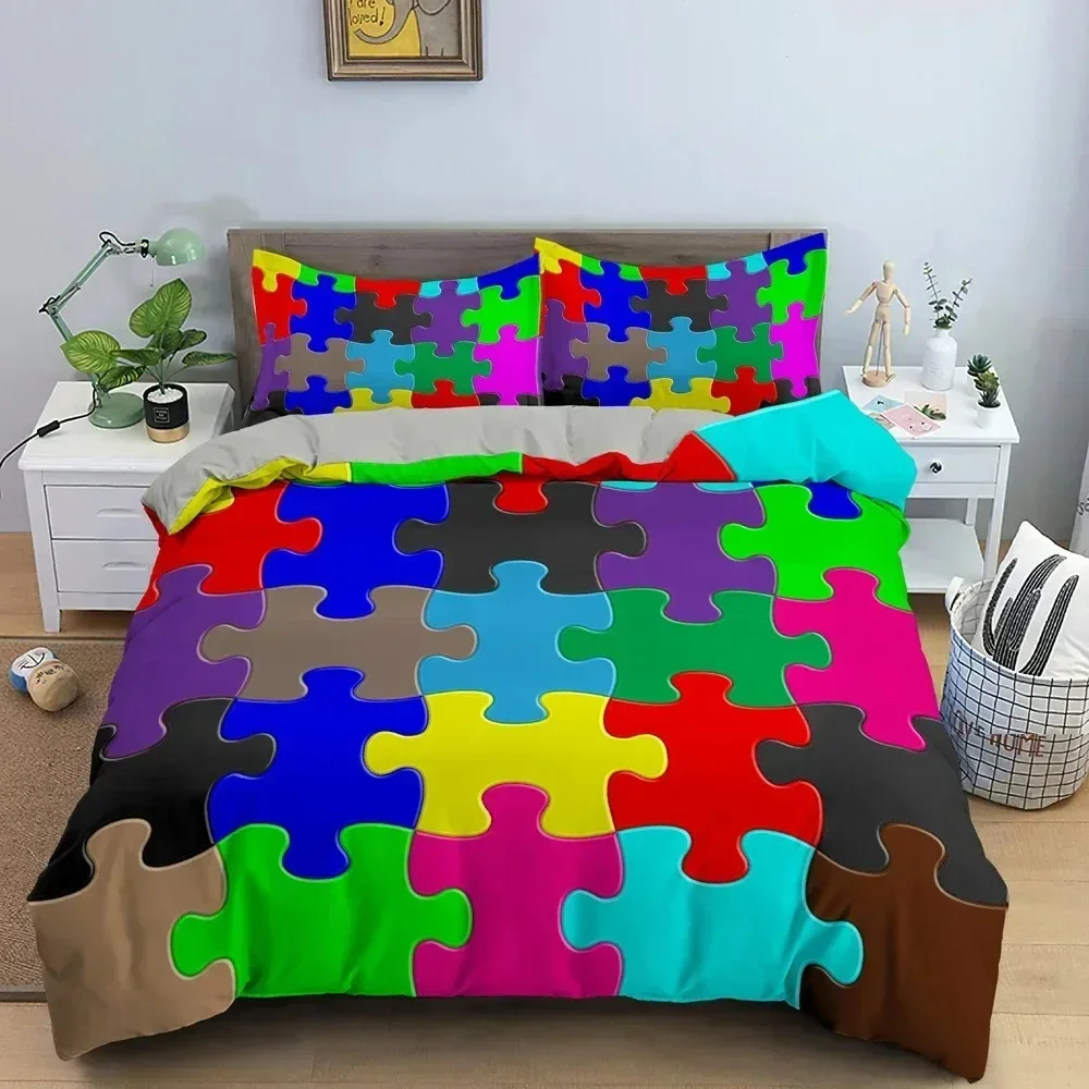 Top 3D Print Duvet Cover Colorful Puzzle Pattern Quilt Covers For Children Single Twin Queen King Bedding Set Home Textile
Top 3D Print Duvet Cover Colorful Puzzle Pattern Quilt Covers For Children Single Twin Queen King Bedding Set Home Textile