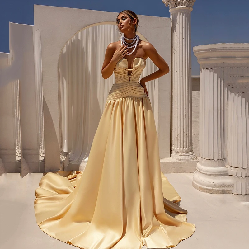 Thinyfull 2025 A-Line Prom Evening Dresses Sweetheart Sweep Train Satin Party Dress Women Long Cocktail Prom Gowns Customized
Thinyfull 2025 A-Line Prom Evening Dresses Sweetheart Sweep Train Satin Party Dress Women Long Cocktail Prom Gowns Customized