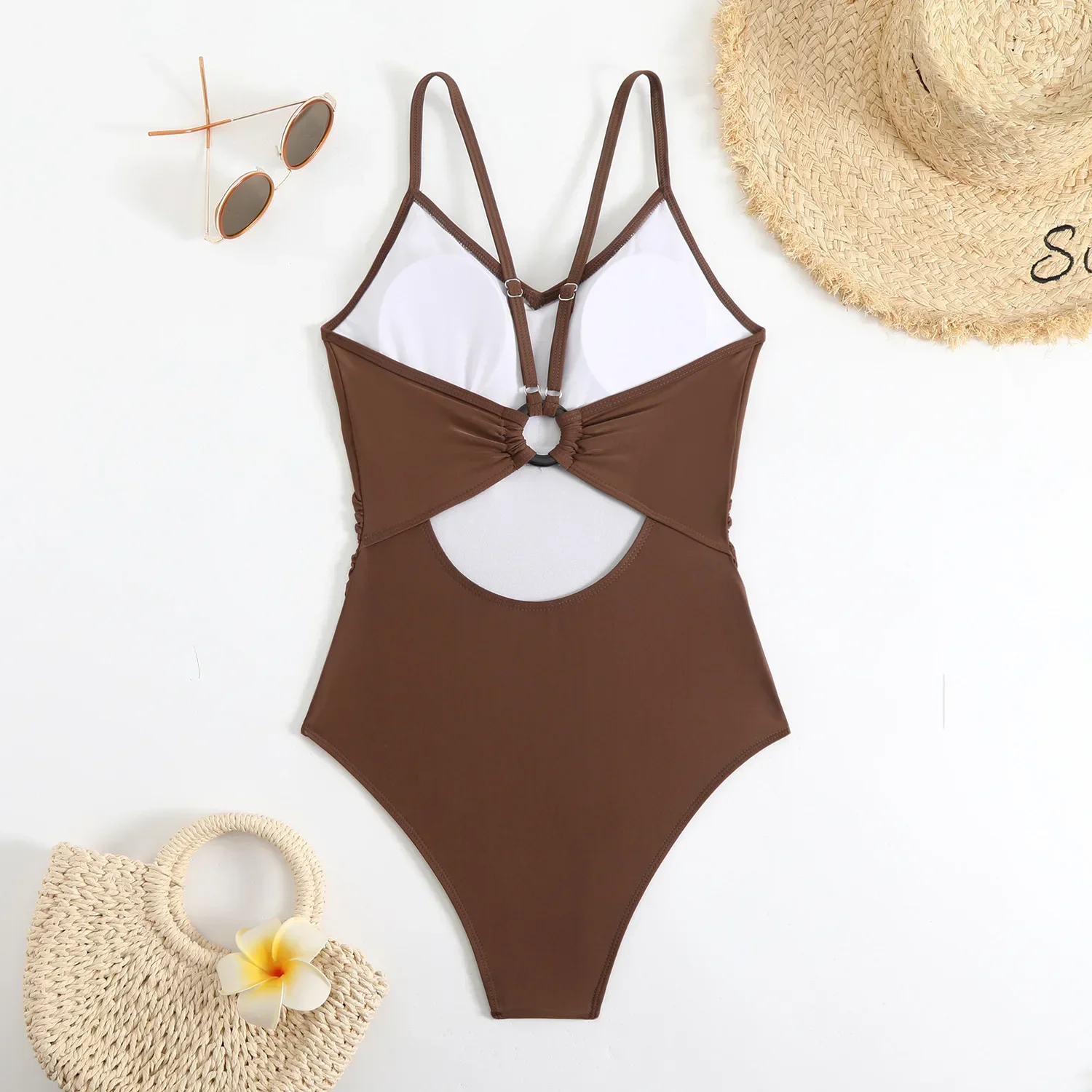 Women solid back hollow out ring swimsuit one piece bikinis Swimwear high waist bathing suit beach outfits bodysuit biquini
Women solid back hollow out ring swimsuit one piece bikinis Swimwear high waist bathing suit beach outfits bodysuit biquini