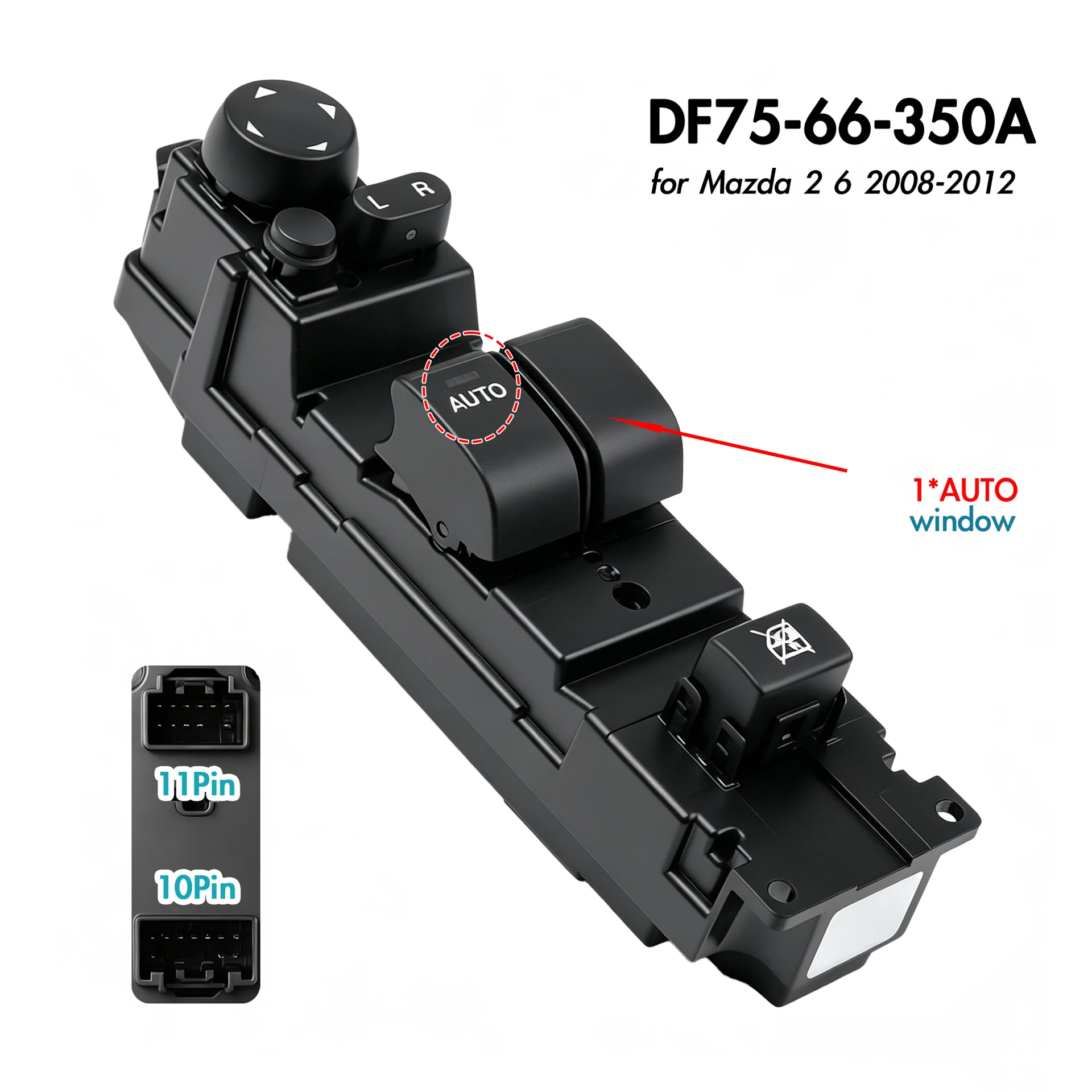 DF75-66-350A For Mazda 2 6 2008-2012,Front Left Driver Side Electric Power Window Switch Glass Lifter Control Button Regulator
DF75-66-350A For Mazda 2 6 2008-2012,Front Left Driver Side Electric Power Window Switch Glass Lifter Control Button Regulator
