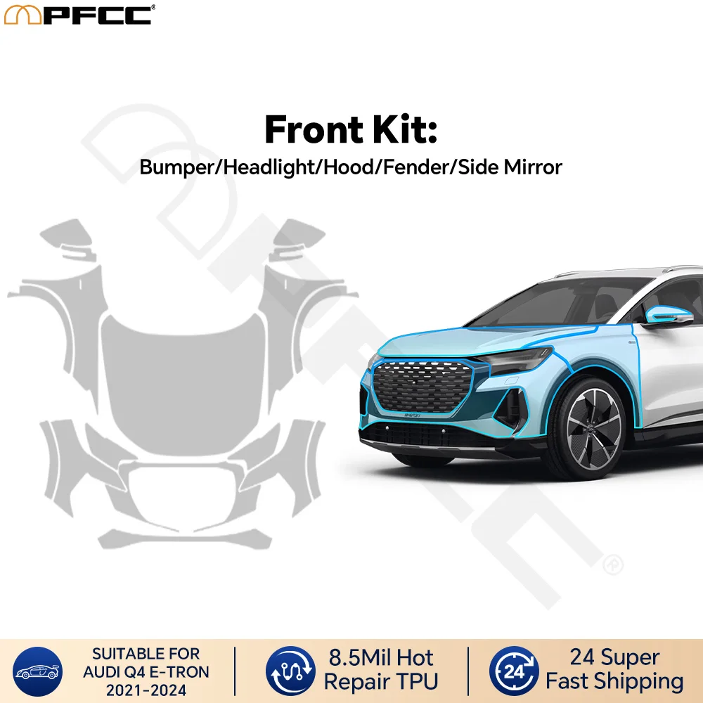 8.5Mil TPU PPF Clear for Audi Q4 E-TRON 2021-2024 Precut Paint Protective Film Front Hood Fender Kit Anti-Scratch Waterproof
8.5Mil TPU PPF Clear for Audi Q4 E-TRON 2021-2024 Precut Paint Protective Film Front Hood Fender Kit Anti-Scratch Waterproof