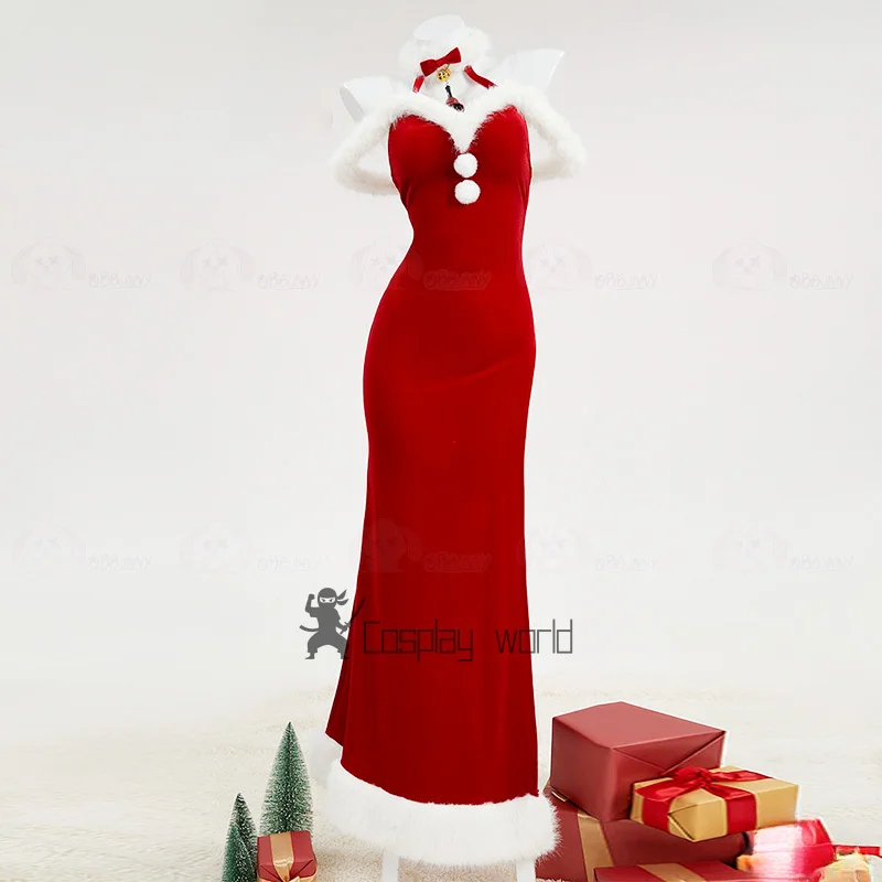 Рождественский костюм для косплея, женское красное сексуальное плюшевое платье на бретельках, перчатки, шляпа, наряд, карнавал, Хэллоуин, праздничная праздничная одежда для вечеринок
Рождественский костюм для косплея, женское красное сексуальное плюшевое платье на бретельках, перчатки, шляпа, наряд, карнавал, Хэллоуин, праздничная праздничная одежда для вечеринок