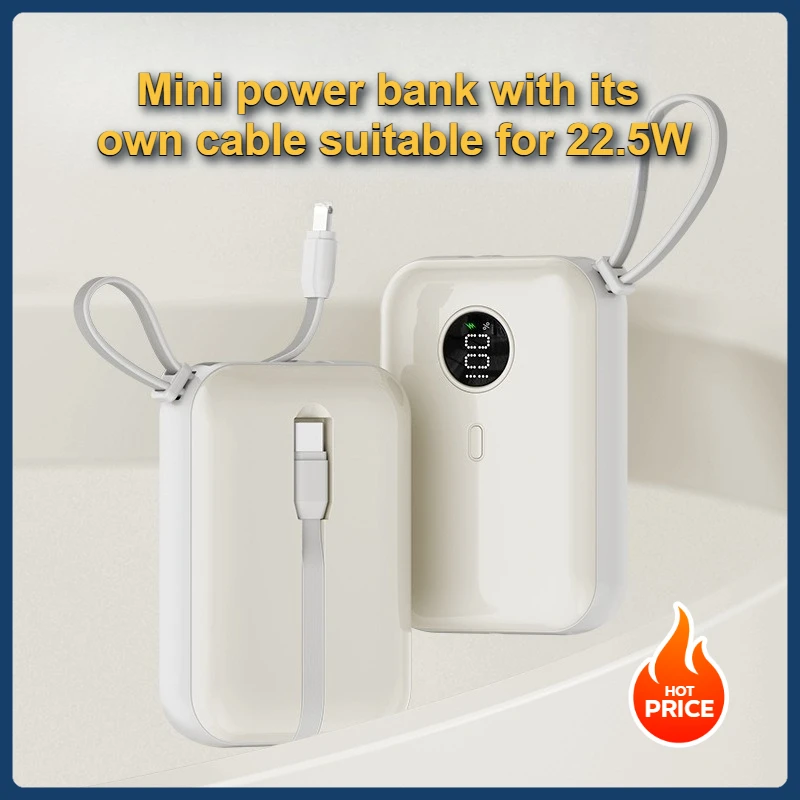 Mini with Its Own Cable Power Bank Suitable for 22.5W for Apple 15 Super Fast Charging Mobile Power Supply
Mini with Its Own Cable Power Bank Suitable for 22.5W for Apple 15 Super Fast Charging Mobile Power Supply