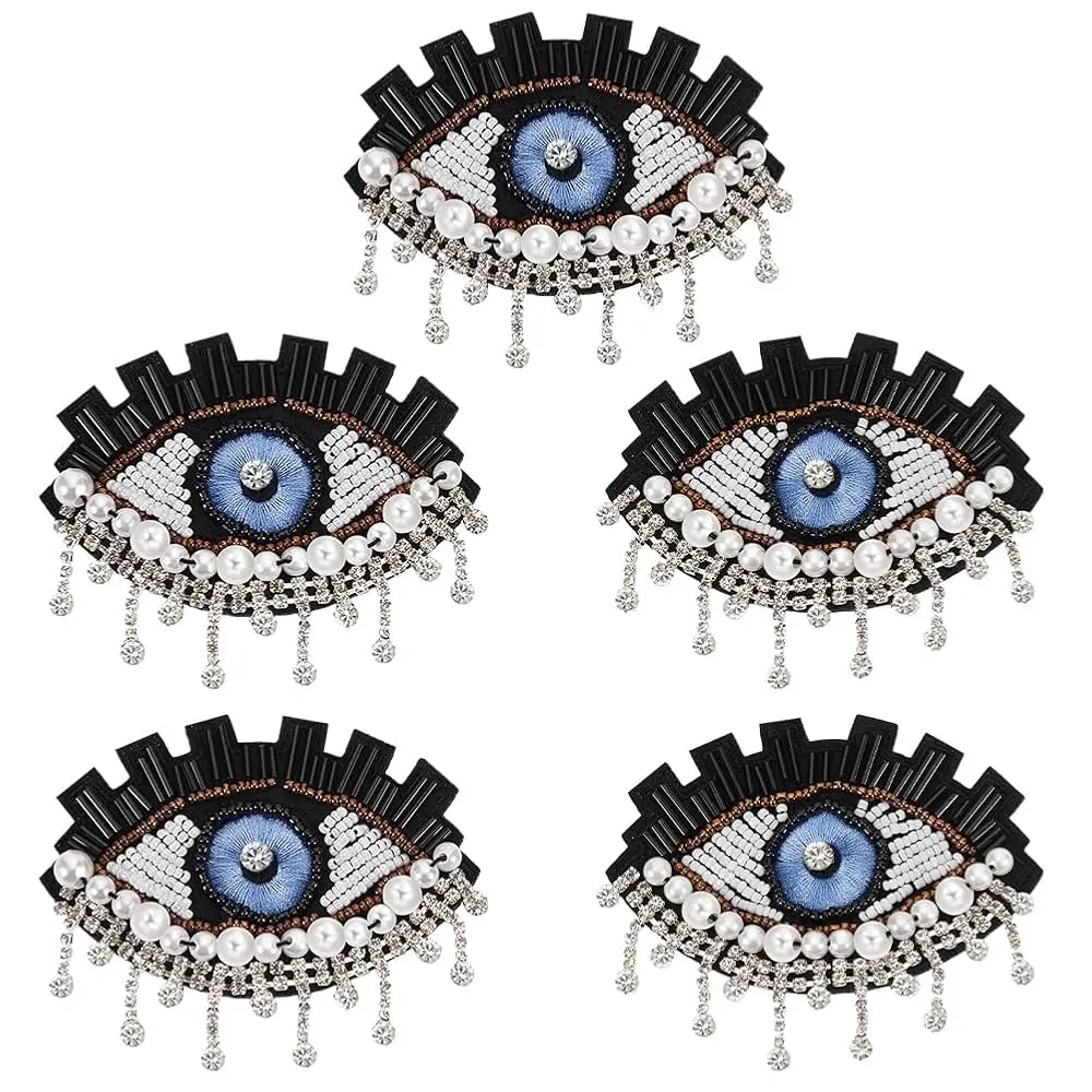 5 Pcs Evil Eye Tassel Rhinestone Applique 3.2x2 Devil Eye Sew-on Patchess Evil Eye Embroidered Beaded Patches Tassel Eye App
5 Pcs Evil Eye Tassel Rhinestone Applique 3.2x2 Devil Eye Sew-on Patchess Evil Eye Embroidered Beaded Patches Tassel Eye App