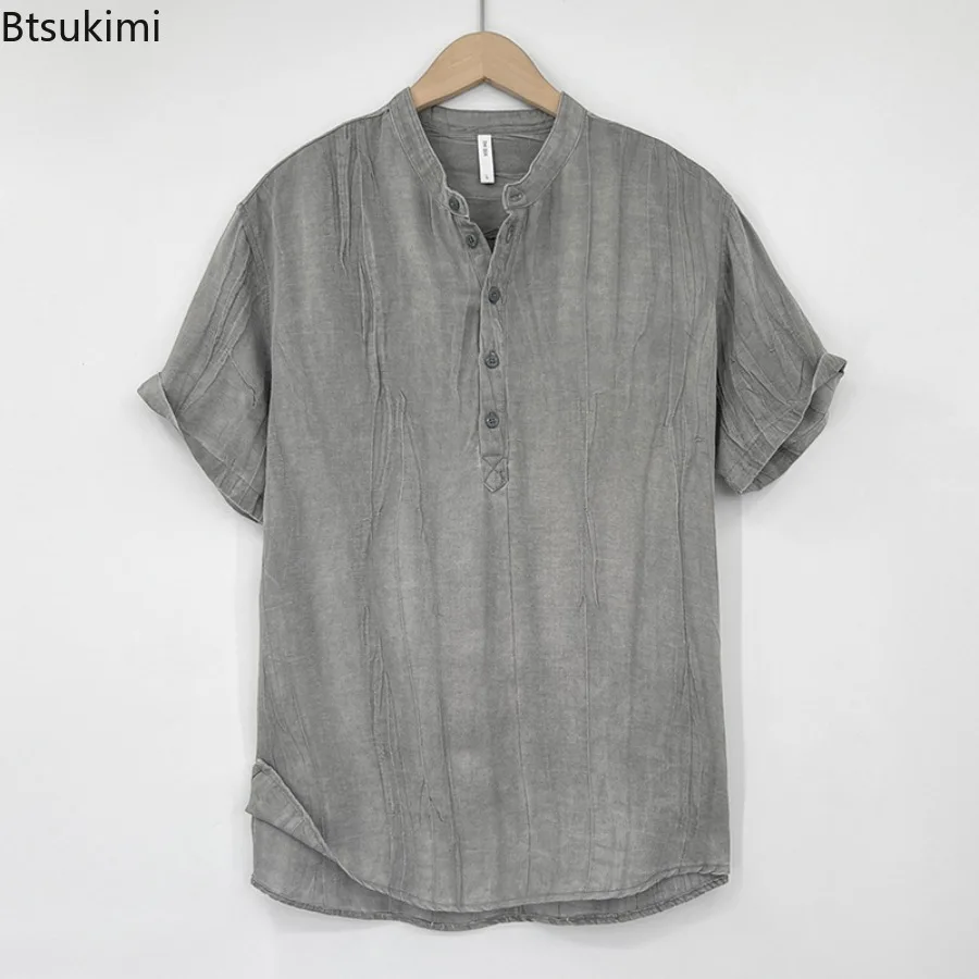 New 2025 Chinese Style Summer Thin Style Loose High-end Men's Short-sleeved Rayon Linen Casual Breathable Shirt Polo Collar Tops
New 2025 Chinese Style Summer Thin Style Loose High-end Men's Short-sleeved Rayon Linen Casual Breathable Shirt Polo Collar Tops