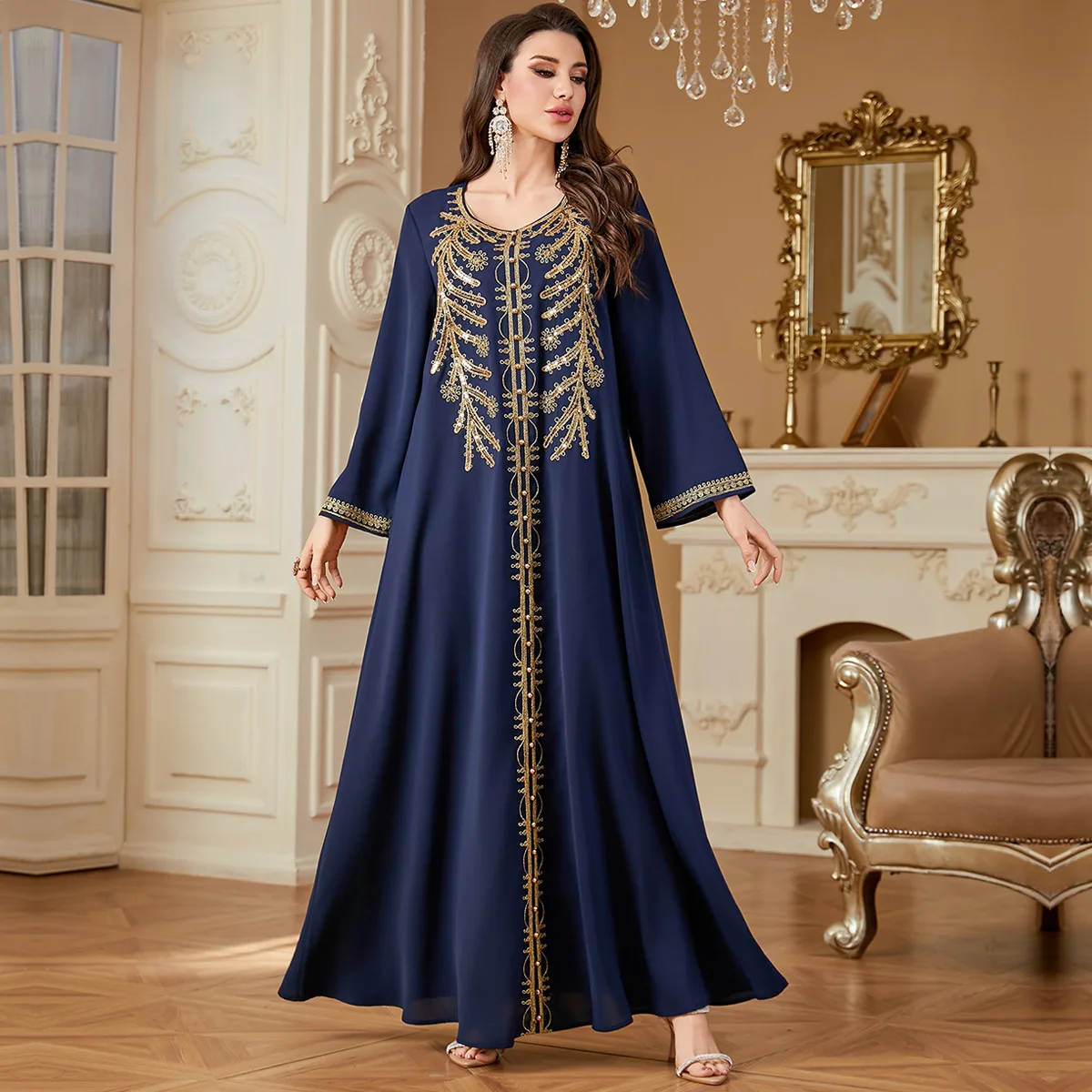 Muslim Dress Women Embroidery Abayas Dubai Turkey Long Sleeve Kaftan Arab Party Ramadan Jalabiya Caftan Robe Islamic Vestido
Muslim Dress Women Embroidery Abayas Dubai Turkey Long Sleeve Kaftan Arab Party Ramadan Jalabiya Caftan Robe Islamic Vestido