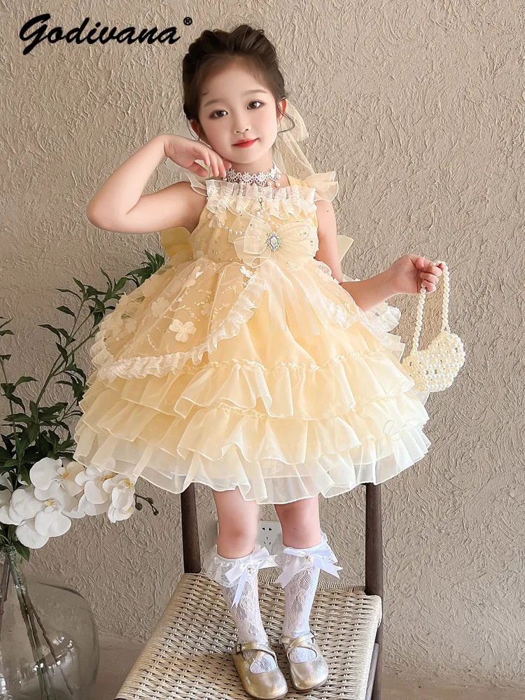 Sweet Baby Girls Summer New Tulle Suspender Lolita Princess Dress Childrens Mesh Lace Tail Birthday Party Ruffle Cake Ball Gown
Sweet Baby Girls Summer New Tulle Suspender Lolita Princess Dress Childrens Mesh Lace Tail Birthday Party Ruffle Cake Ball Gown