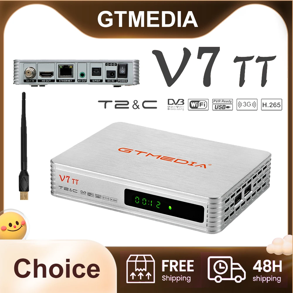 GTMEDIA V7 TT Ground signal receiver 1080P Full HD DVB-T/T2/DVB-C/J.83B H.265 HEVC 10bit Support USB PVR Ready TDT
GTMEDIA V7 TT Ground signal receiver 1080P Full HD DVB-T/T2/DVB-C/J.83B H.265 HEVC 10bit Support USB PVR Ready TDT