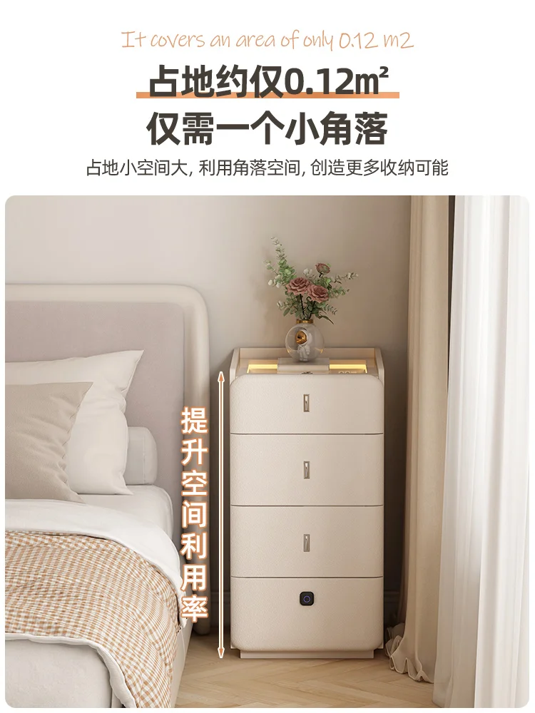 Cream Wind Living Room Sofa Side Cabinet Side Cabinet with Light Ultra Narrow Light Luxury Modern Simple Fingerprint Lock Locker
Cream Wind Living Room Sofa Side Cabinet Side Cabinet with Light Ultra Narrow Light Luxury Modern Simple Fingerprint Lock Locker