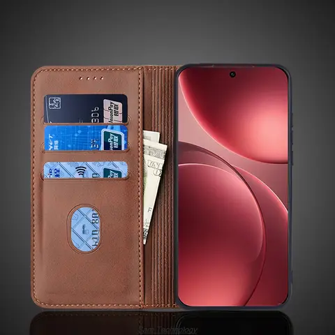 Magnetic attraction Leather Case for OPPO Find X9 Pro PLG110 PLG120 6.78" Holster Flip Cover Case Wallet Phone Bags Fundas Coque