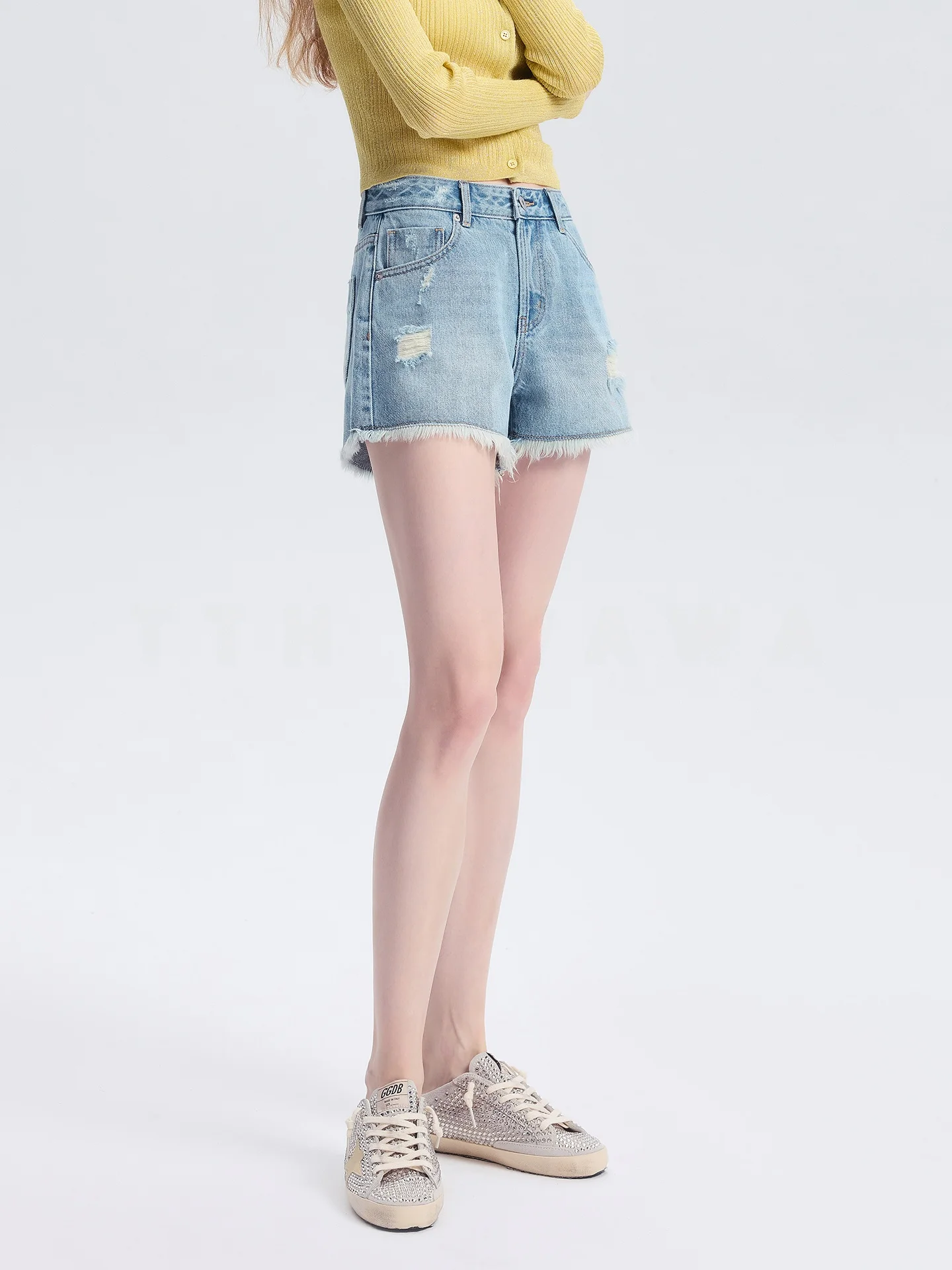TTH WAWA High Waist Ripped Fringed Denim Shorts Women's Summer Blue Small Size A-Line Hot Pants Breathable Cotton Zipper Closure
TTH WAWA High Waist Ripped Fringed Denim Shorts Women's Summer Blue Small Size A-Line Hot Pants Breathable Cotton Zipper Closure