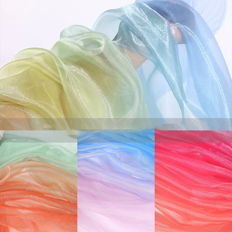200cm Colorful Gradient Organza Fabric Transparent Voile Gauze Sheer Mesh for DIY Hanfu Dress Stage Costume Children Clothing
200cm Colorful Gradient Organza Fabric Transparent Voile Gauze Sheer Mesh for DIY Hanfu Dress Stage Costume Children Clothing