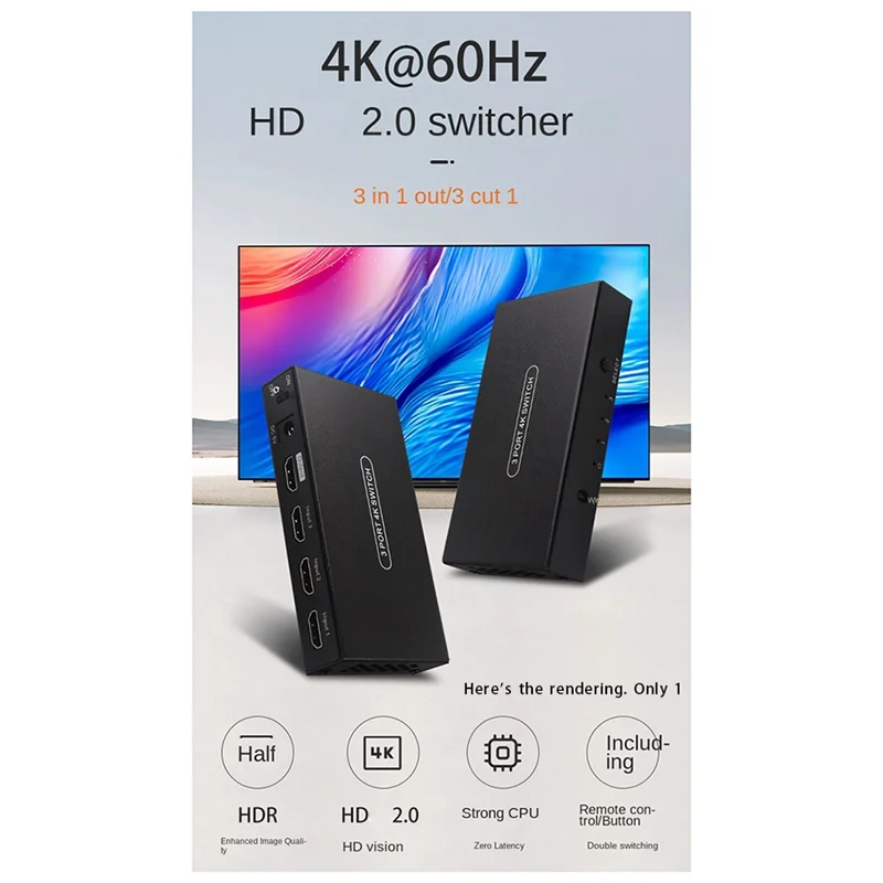 COTS-t4K60Hz HDMI-Compatible2.0 Switcher 7.1 Audio Screen Switcher 3 in1 Out 1080P Switcher Supports 3D Visual Effects US
COTS-t4K60Hz HDMI-Compatible2.0 Switcher 7.1 Audio Screen Switcher 3 in1 Out 1080P Switcher Supports 3D Visual Effects US