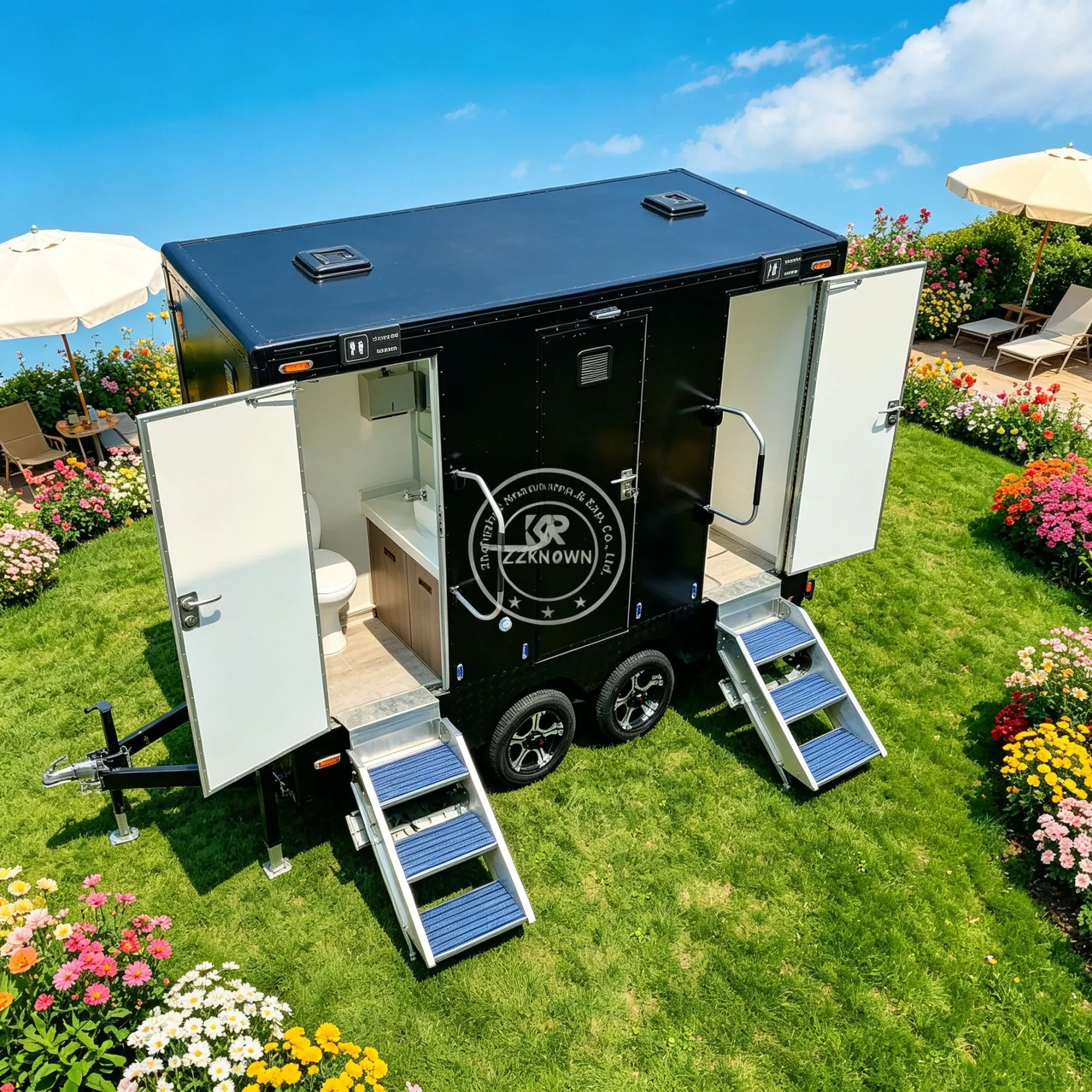 High Quality Portable Bathrooms Toilet Manufacturer Porta Potty with Trailer Car Wheels Fixing Outdoor Use Wedding Sports Game
High Quality Portable Bathrooms Toilet Manufacturer Porta Potty with Trailer Car Wheels Fixing Outdoor Use Wedding Sports Game