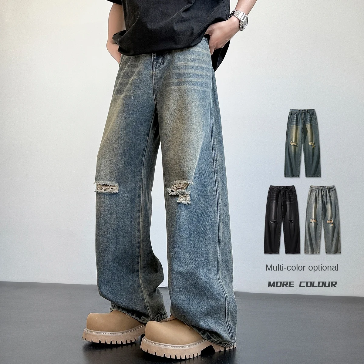 Men's American Style Loose Straight Leg Jeans Vintage Spring Summer New Arrival Drapey Trendy Wide Leg Long Pants
Men's American Style Loose Straight Leg Jeans Vintage Spring Summer New Arrival Drapey Trendy Wide Leg Long Pants