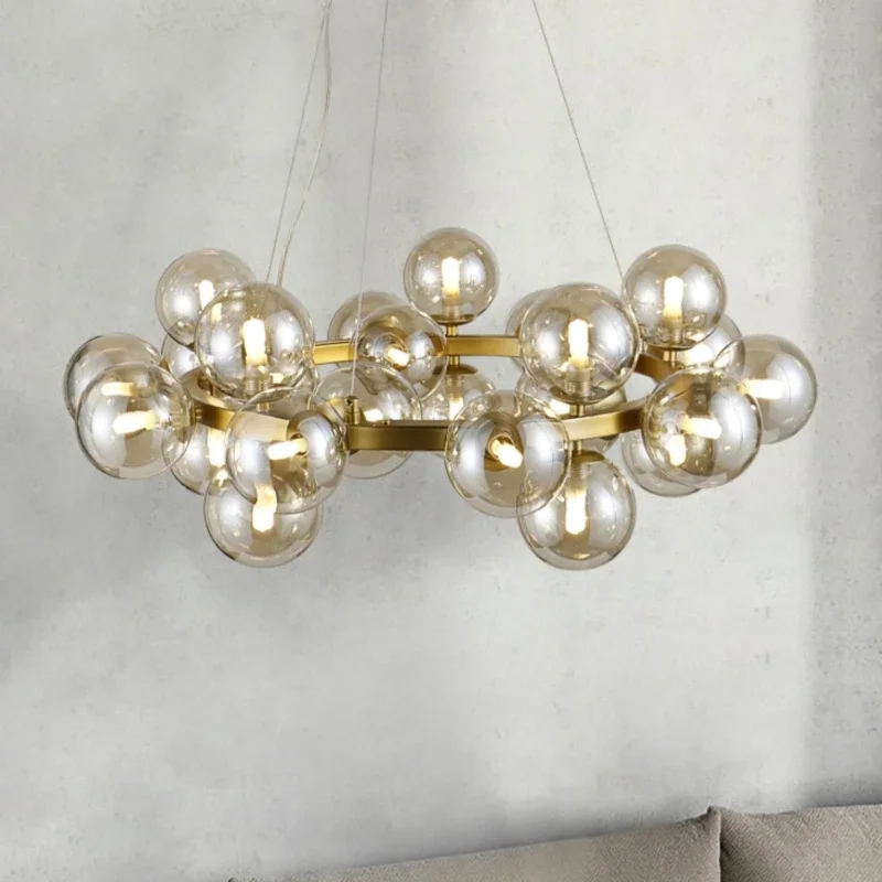 Modern restaurant glass ball LED pendant light Nordic luxury art pendant light Living room room decoration lighting fixtures
Modern restaurant glass ball LED pendant light Nordic luxury art pendant light Living room room decoration lighting fixtures
