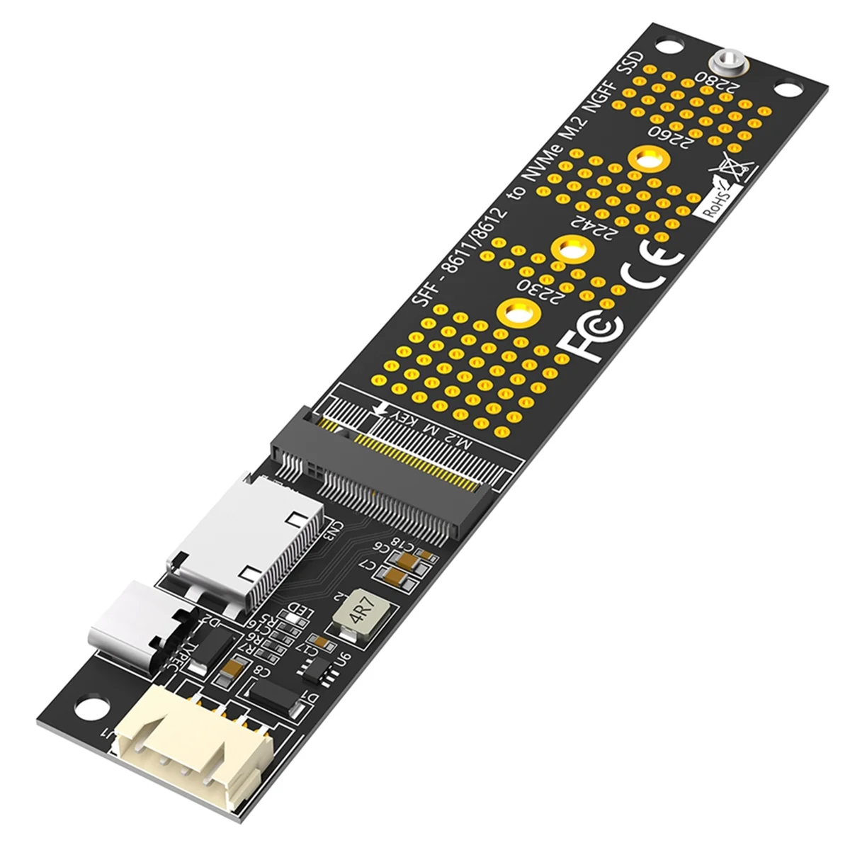 Карта расширения адаптера M.2 (NGFF) NVMe SSD — SFF-8611/8612 для 2230 2242 2260 2280_N22R
Карта расширения адаптера M.2 (NGFF) NVMe SSD — SFF-8611/8612 для 2230 2242 2260 2280_N22R