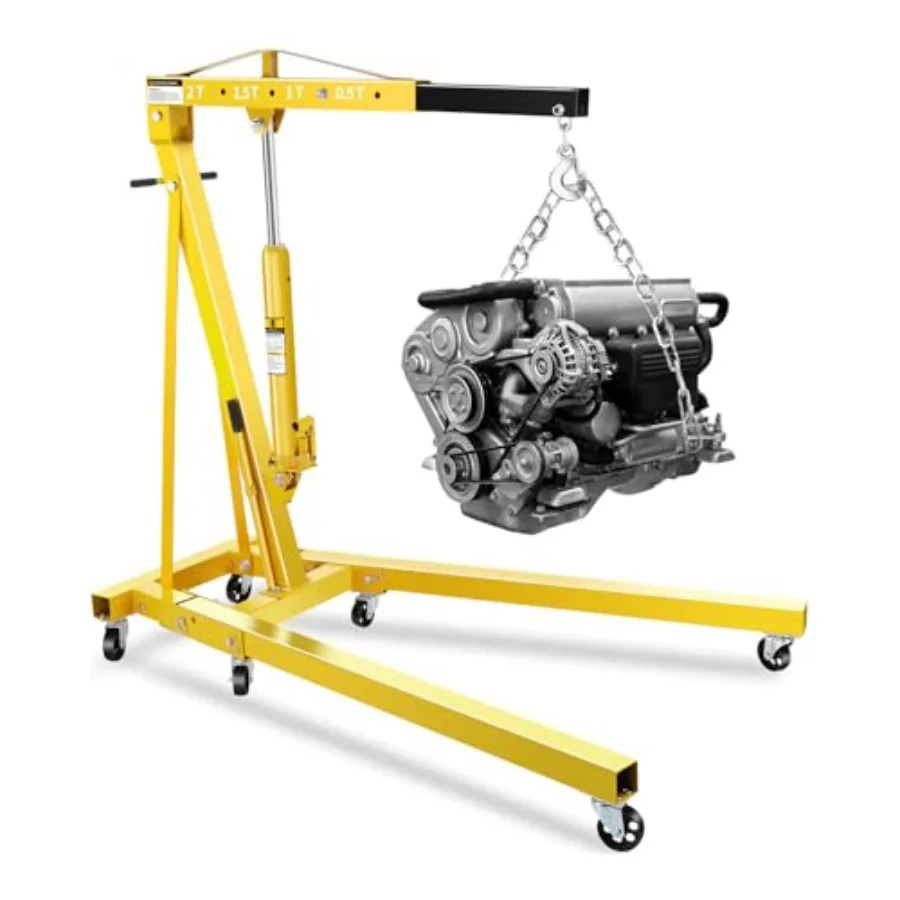 2-Ton Shop Crane Hydraulic Folding Engine Hoist with 6 Steel Casters for Lifting Car Transmissions Boat Motors Farm Equipment N
2-Ton Shop Crane Hydraulic Folding Engine Hoist with 6 Steel Casters for Lifting Car Transmissions Boat Motors Farm Equipment N
