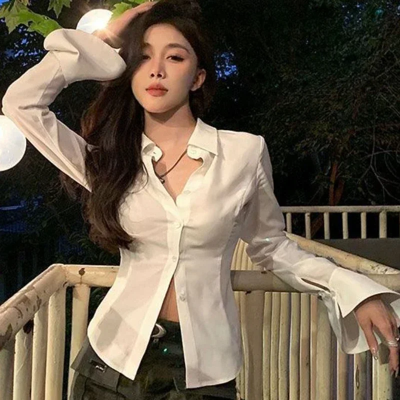 Расклешенная женская рубашка с длинными рукавами, облегающая универсальная модная рубашка на шнуровке, милые пряные весенние топы для девочек, женская одежда, однотонная
Расклешенная женская рубашка с длинными рукавами, облегающая универсальная модная рубашка на шнуровке, милые пряные весенние топы для девочек, женская одежда, однотонная