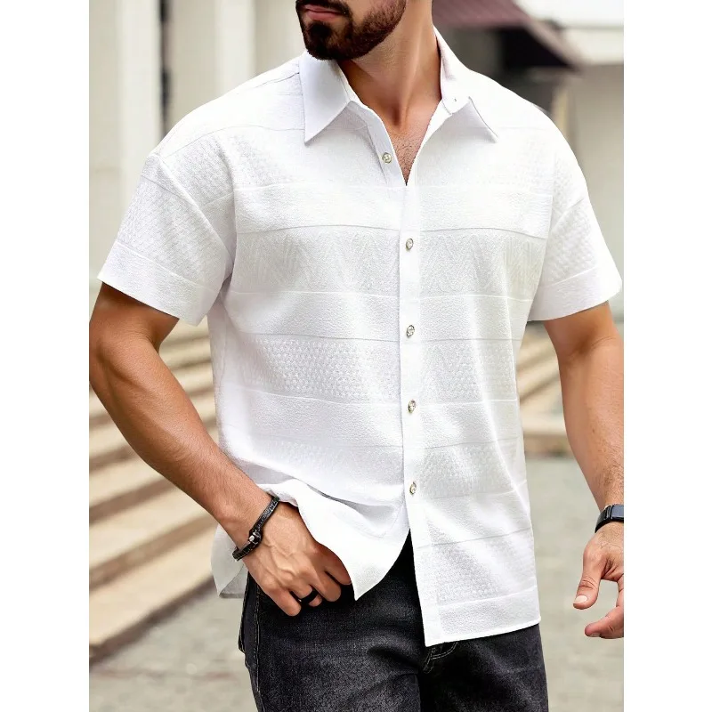2026 QualityManfinity Homme Men Solid Color Plain Button-Down Casual Short-Sleeve Shirt For Boyfriend Gift Green Short Sleeve Textured Business Summer Fashion
2026 QualityManfinity Homme Men Solid Color Plain Button-Down Casual Short-Sleeve Shirt For Boyfriend Gift Green Short Sleeve Textured Business Summer Fashion