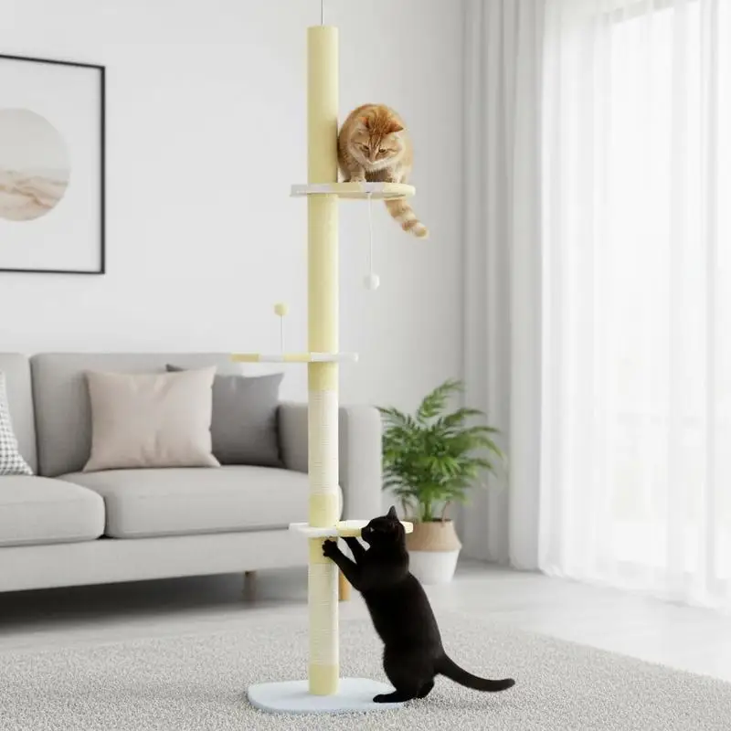 260cm Adjustable Floor-To-Ceiling Cat Tree w/ Anti-Tipping Kit, Toy Ball
260cm Adjustable Floor-To-Ceiling Cat Tree w/ Anti-Tipping Kit, Toy Ball
